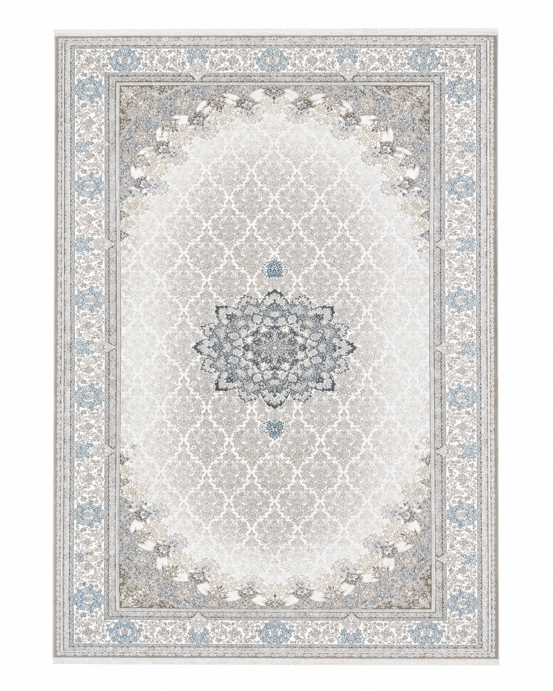 tapis made in turkish AZURE GRIS BLANC